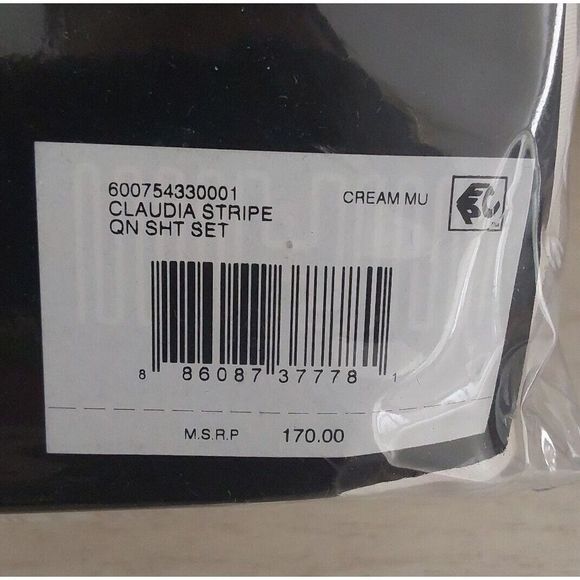 Ralph Lauren CLAUDIA STRIPE Cream Queen Sheet Set w/2-Pk Standard Pillowcases - Picture 7 of 11